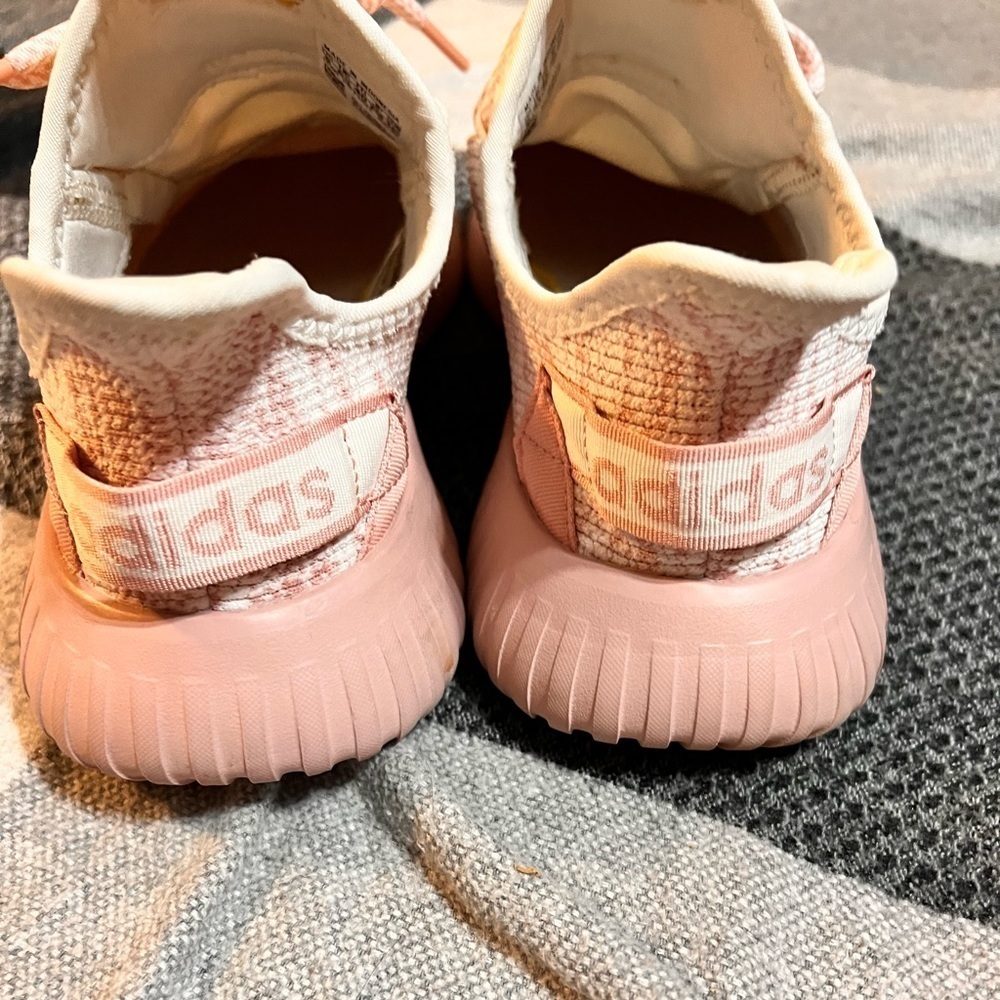 adidas Women’s Peach Pink Knit Sneakers - Picture 6 of 9